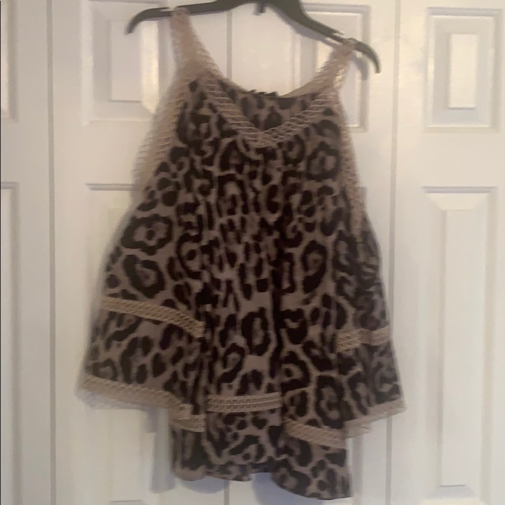 Leopard print long sleeve blouse